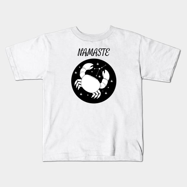 Namaste Cancer Zodiac Kids T-Shirt by DesignIndex